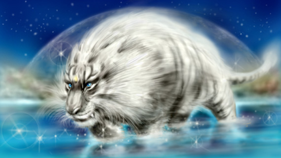 白虎-西方を守護する神獣である四神の一つ　cg-legendary-white-tiger-god-beast-top-image-f2-2