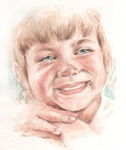笑顔の子供の絵　人物肖像画・似顔絵　水彩画　smile-child-watercolor-13
